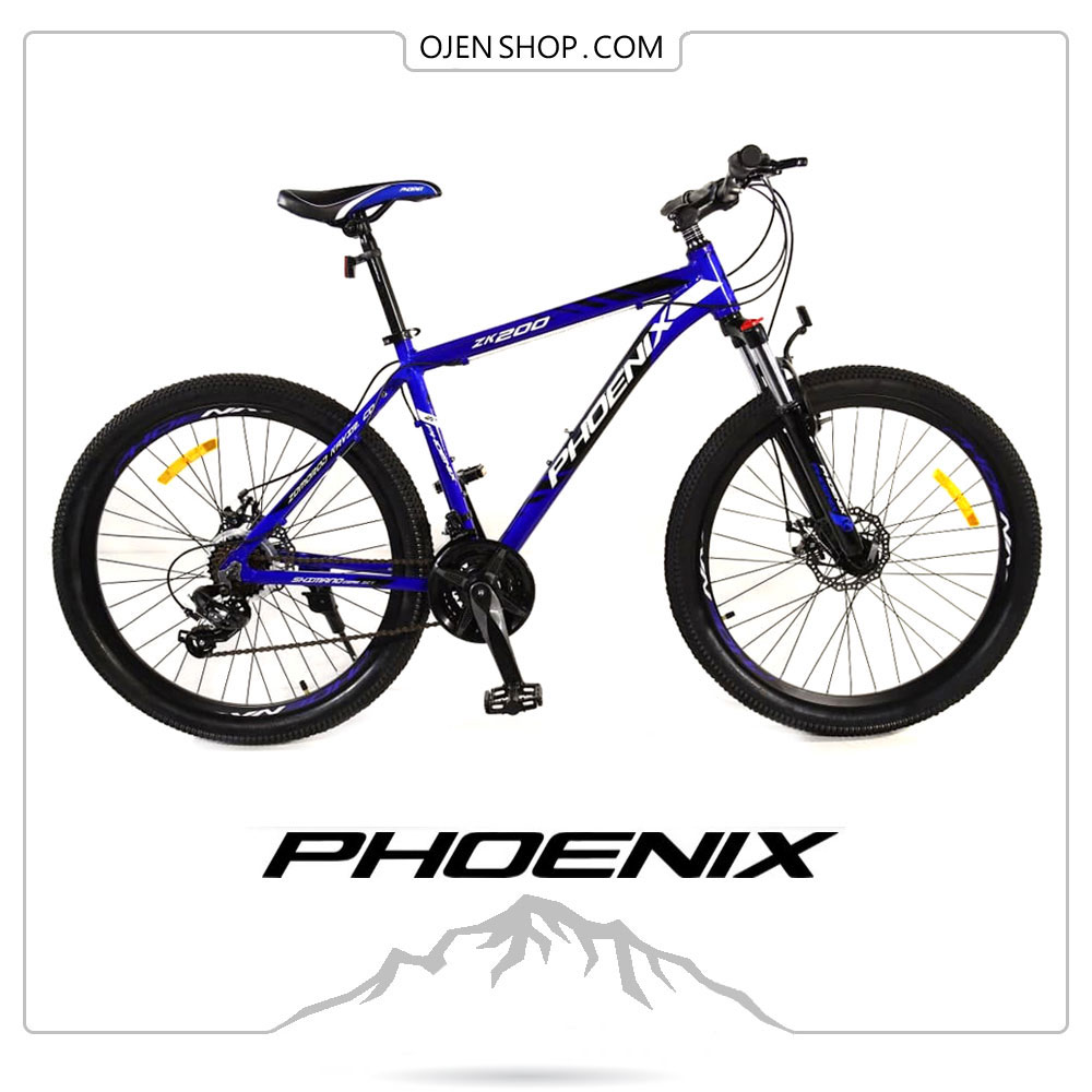 دوچرخه phoenix فونیکس ۲۶ اینچ ، ۲۱ دنده لوازم شیمانو اصلی مدل phoenix zk200 رنگ آبی