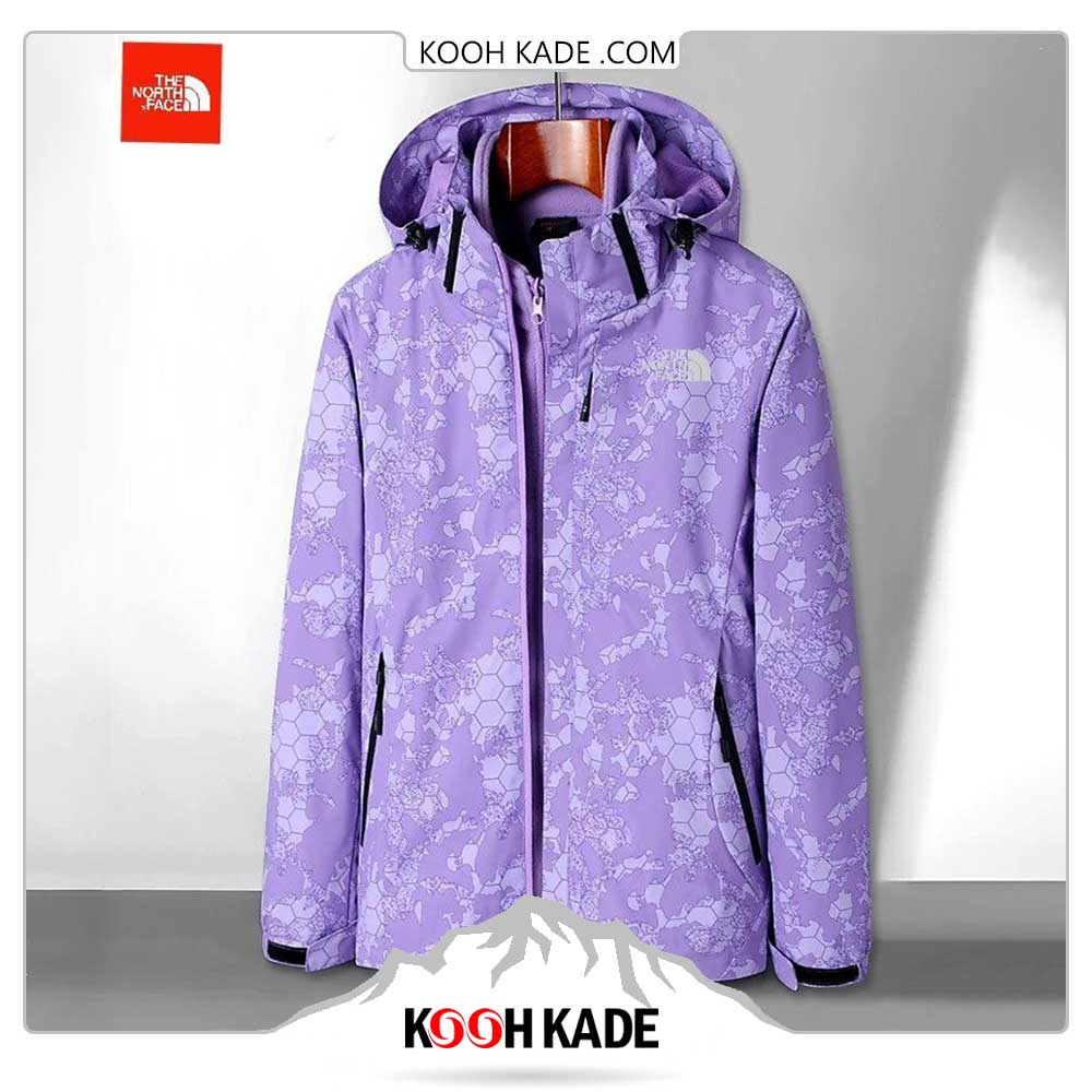 کاپشن دو پوش NORTH FACE | ضد آب |آنتی استاتیک|روی داخلی میکروپلار| لایه بیرونی پلی استر| کلاه دار | مناسب برای کوهنوردی | طبیعتگردی | اسکی