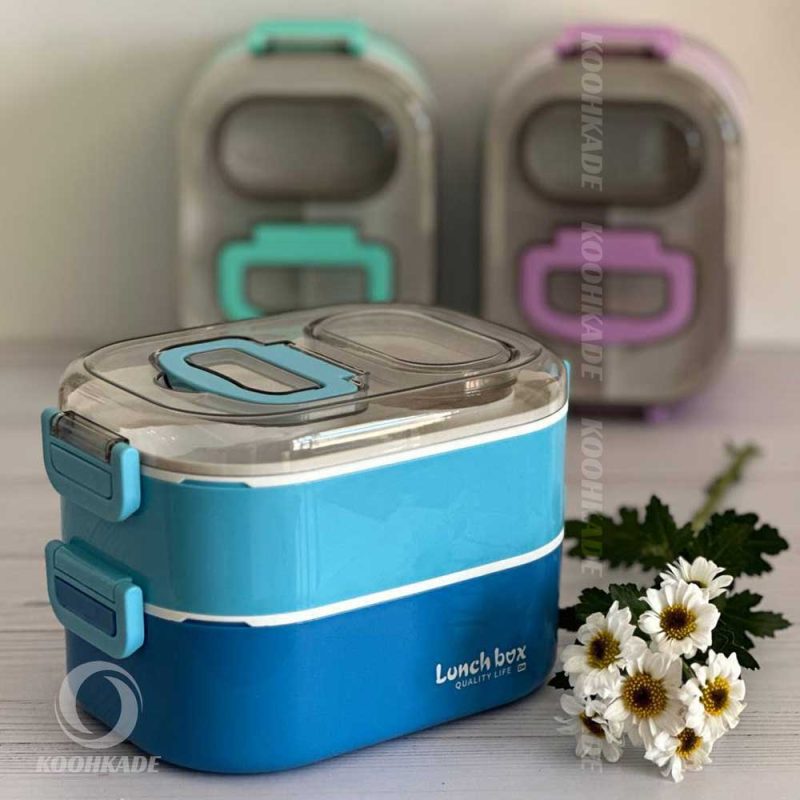 ظرف غذا دوطبقه lunchbox750ml