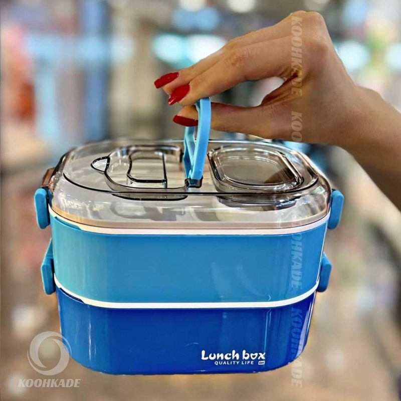 ظرف غذا دوطبقه lunchbox750ml