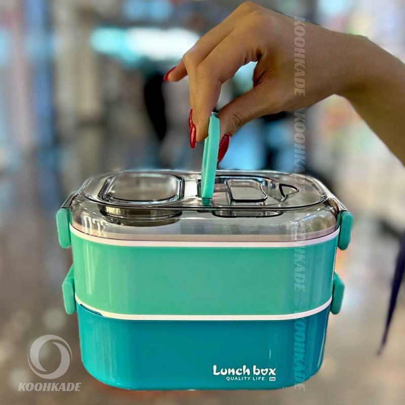 ظرف غذا دوطبقه lunchbox750ml