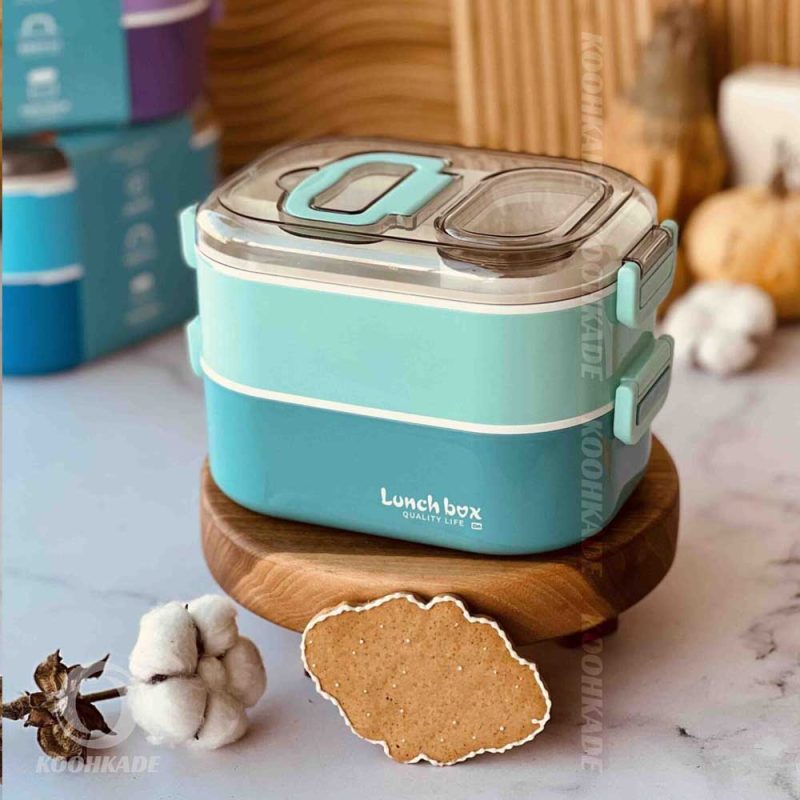 ظرف غذا دوطبقه lunchbox750ml