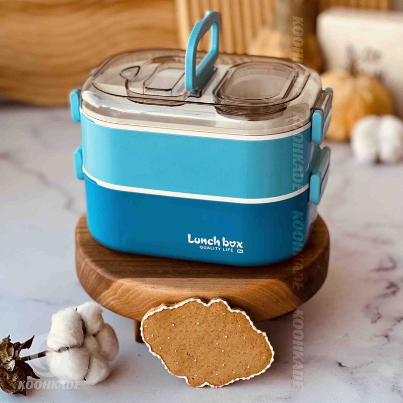 ظرف غذا دوطبقه lunchbox750ml