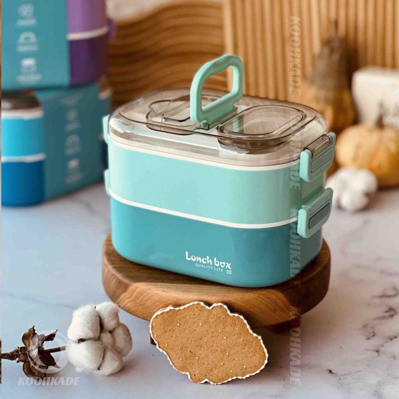 ظرف غذا دوطبقه lunchbox750ml