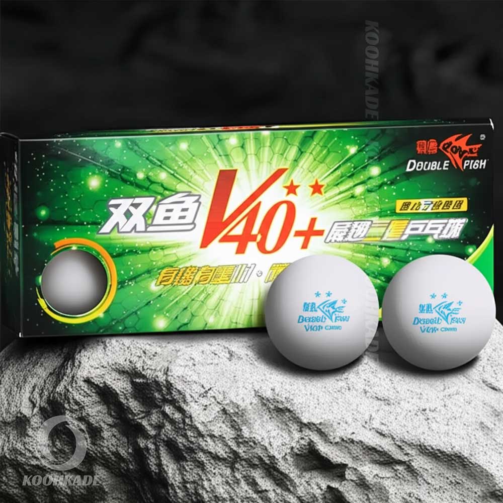 توپ پینگ پنگ 2 ستاره DOUBLE FISH مدل V40+