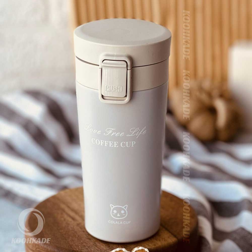 تراول ماگ قفل دار CAT 350 ML| خرید تراول ماگ 300 میل | قیمت تراول ماگ چایی خوری | تراول ماگ استیل 300 میلی | قیمت تراول ماگ | فلاسک استیل | کوهکده