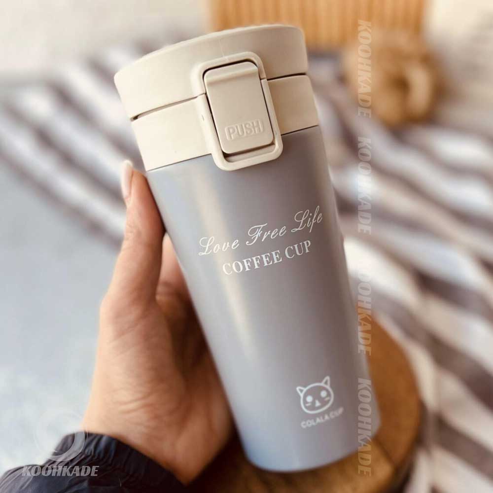 تراول ماگ قفل دار CAT 350 ML| خرید تراول ماگ 300 میل | قیمت تراول ماگ چایی خوری | تراول ماگ استیل 300 میلی | قیمت تراول ماگ | فلاسک استیل | کوهکده