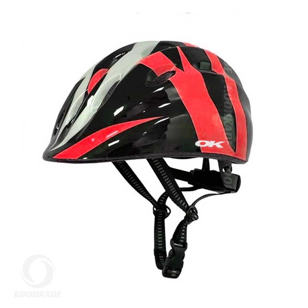 کلاه دوچرخه بچگانه OK| خرید کلاه دوچرخه بچه گانه | کلاه دوچرخه اورلورد طرح رنگارنگ | کلاه قناری دوچرخه سواری | کوهکده