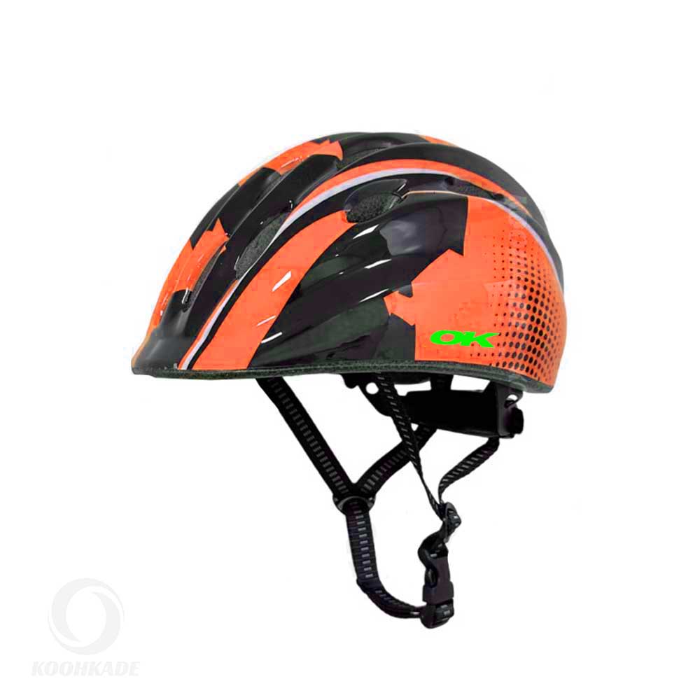 کلاه دوچرخه بچگانه OK| خرید کلاه دوچرخه بچه گانه | کلاه دوچرخه اورلورد طرح رنگارنگ | کلاه قناری دوچرخه سواری | کوهکده